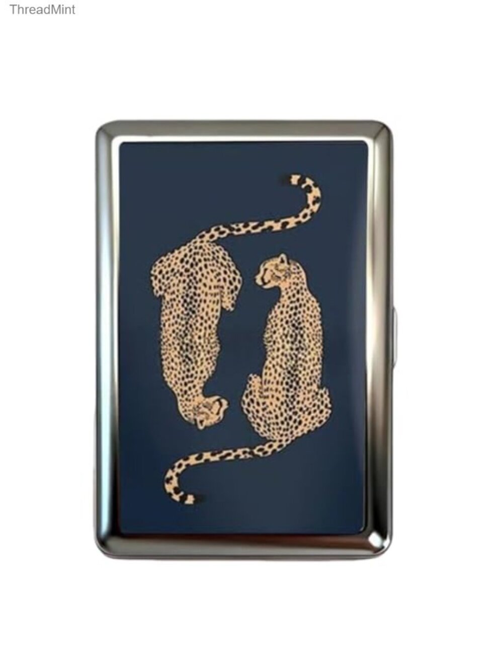 Vintage Stainless Steel Metal Card Case with Snap Closure, Slim RFID Business